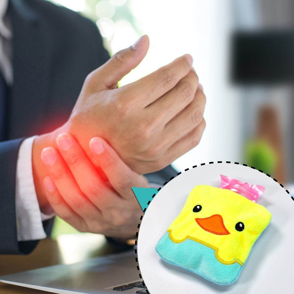 Yellow Duck design small Hot Water Bag with Cover for Pain Relief - dailyneed.life