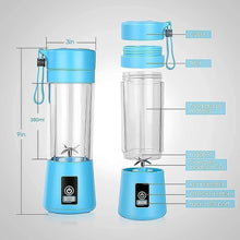 Portable Electric USB Juice Maker Juicer Bottle Blender, Grinder Mixer, 4 Blades Rechargeable Bottle (380 ML / Mix Color) - dailyneed.life