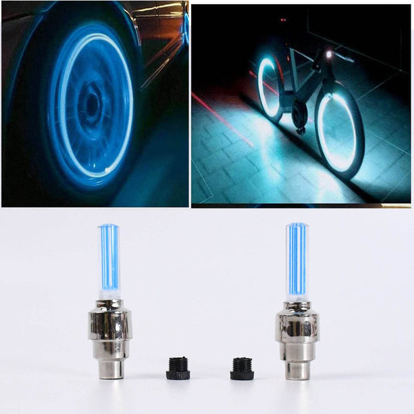 LED Flash Light lamp tyre Wheel Valve Sealing caps (2 Pc / Mix Color) - dailyneed.life