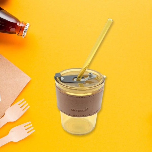 Glass Coffee Mug with Straw & Lid: Perfect for Home & Travel - dailyneed.life