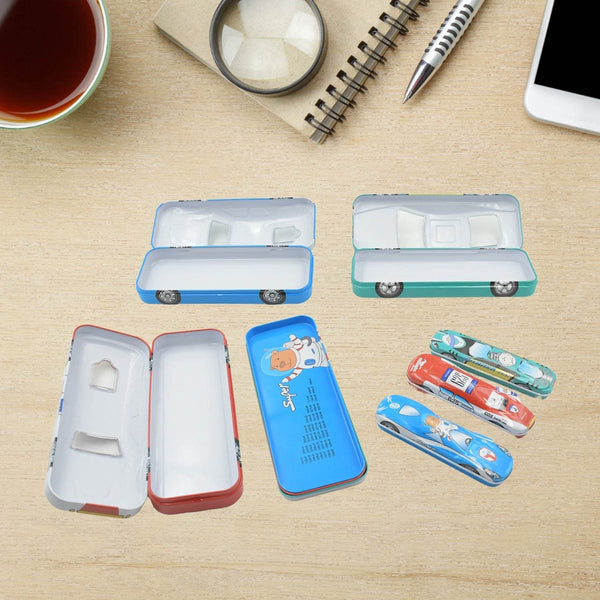 Car-Shaped Metal Compass Box (1 Pc): Pencil Case for Kids, Stationery - dailyneed.life