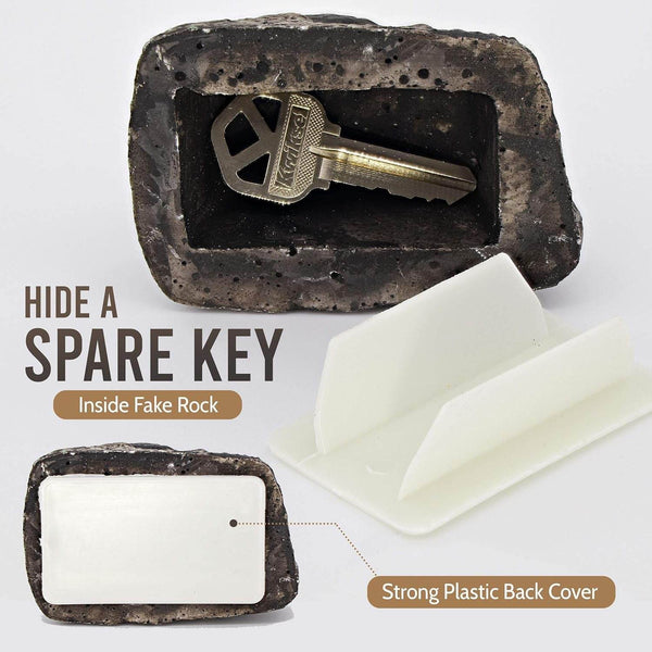 Realistic Fake Rock Key Hider – Weatherproof Outdoor Key Storage for Emergencies (1 Pc) - dailyneed.life