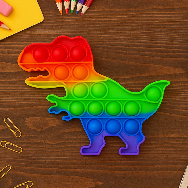 Dinosaur Shaped Rainbow Pop It Fidget Toy (1 Pc) - dailyneed.life