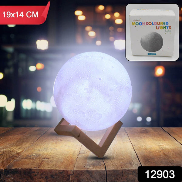 Moon Night Lamp with Plastic Stand Night Lamp for Bedroom (19 x14 Cm / 1 Pc) - dailyneed.life