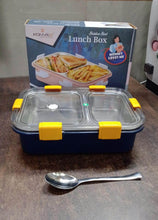 Stainless Steel Lunch Box 2 Section Lunch Box With Spoon - dailyneed.life