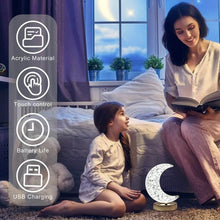 Crystal Table Lamp | Moon Shape Touch Control Lamp with 3 Color | Metal Bedside Lamp for Kids Bedroom Romantic Desktop Nightstand | Stepless Dimming USB Charging Touch Night Light - dailyneed.life