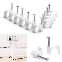 Wire Wall Clips, Plastic Cable Clips Round Wire Pins with Steel Nail (20 Pcs Set) - dailyneed.life