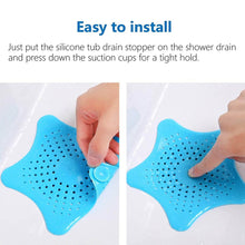 Star Shape Suction Cup Kitchen Bathroom Sink Drain Strainer Hair Stopper Filter, Star Shaped Sink Filter Bathroom Hair Catcher, Drain Strainers Cover Trap Basin (1 Pc) - dailyneed.life