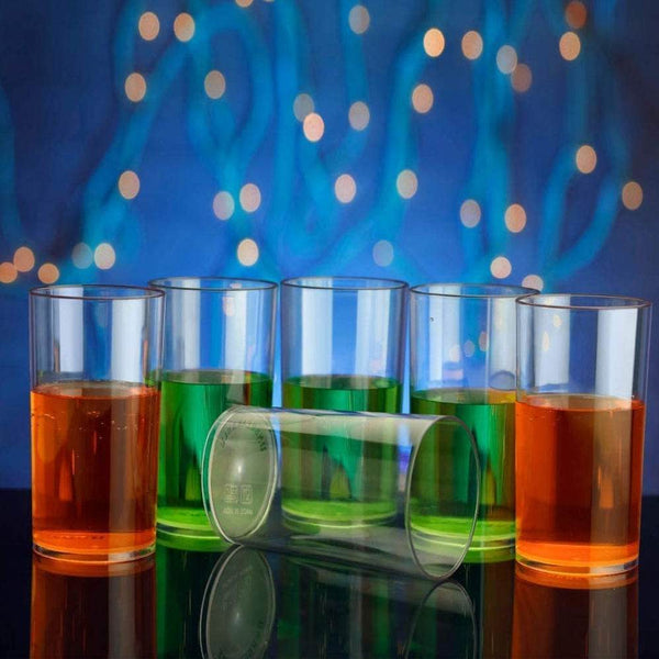 Heavy unbreakable Stylish Plastic Clear look fully Transparent Glasses Set 330ml (6pcs) - dailyneed.life