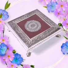 Silver - Square Pooja Chowki Patla / Bajot (20×20 CM / 1 Pc) - dailyneed.life