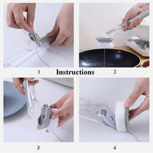 Mix Color Dish Scrubber with Soap Dispenser, Soap Dispensing Dish Brush Set, Dishwashing Brushes Kitchen Scrub Dish Wand for Dishes Sink Pot Pan Cleaning and Washing,1 Handle,3Refill Replacement Head - dailyneed.life