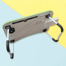 MultiPurpose Study Table Foldable Portable Notebook Bed Lap Desk Tray Stand Reading Holder with Coffee Cup Slot, Drawer, Fan, USB Cable & Light for Breakfast, Reading & Movie Watching (1 Pc Mix Color) - dailyneed.life