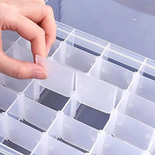 36 Grids Clear Plastic Organizer Jewelry Storage Box with Adjustable Dividers, Transparent Organizer Box (1pc) - dailyneed.life