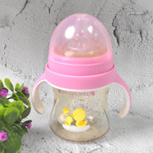 Plastic Baby Feeding Bottle with Handles, Cleaning brush & Straw (240 ML / 1 Pc) - dailyneed.life