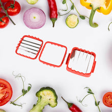 Multifunction Vegetable Cutter Manual Vegetable Quick Dicer Fruit Chopper Slicer with 3 Interchangeable Stainless Steel Blade Inserts, Non-Skid Base Slicer and Chopper - dailyneed.life