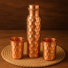 Copper Water Bottle 2 Glasses with Gift Box (3 Pcs Set) - dailyneed.life