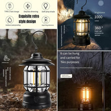 LED Camping Lante Light Retro Style Lighting Battery Type-c Rechargeable (1 Pc) - dailyneed.life
