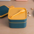Blue Double-Layer Portable Bento Lunch Box – Stackable with Handle & Spoon - dailyneed.life