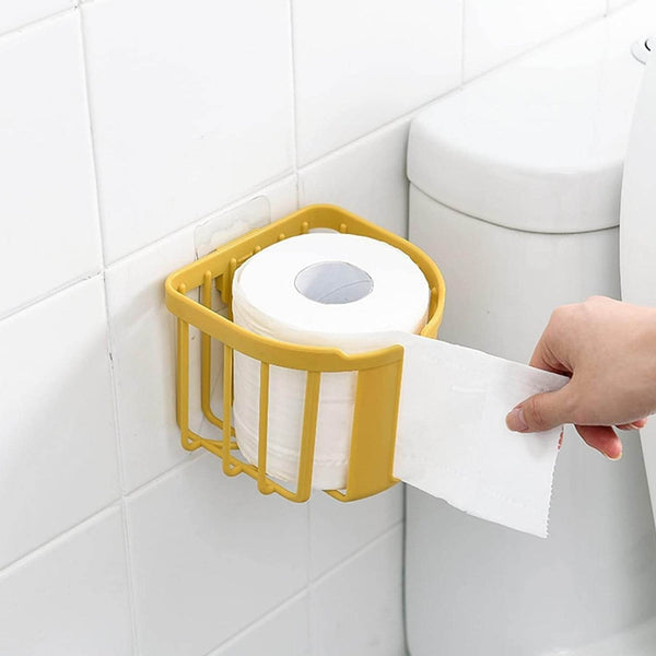 Toilet Paper Holder Bathroom, Tissue Roll Wall Mounted Plastic Bathroom Toilet Paper Roll Holder, Tissue Holder with Storage and Dispenser for Bathroom, Kitchen, Washroom | 14 x 13.5 x 11 Cm - dailyneed.life