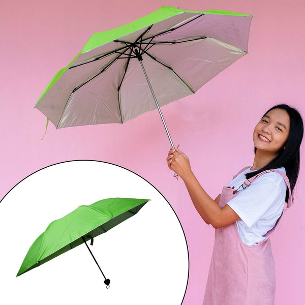 3 Fold Sun Protective Solid Foldable Outdoor Umbrella, Portable Sun, UV Protection Lightweight Rain Umbrella With Umbrella Case For Girls, Women, Men, Boys - dailyneed.life