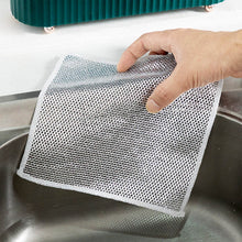 Double-Sided Microfiber Cloth & Stainless Steel Scrubber – Non-Scratch Wire (1 Pc, 20x20 cm) - dailyneed.life