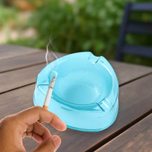 Oblivion Heavy-Duty Transparent Plastic Ashtray with Triple Rest Slots – Anti-Slip Base (1 Pc) - dailyneed.life