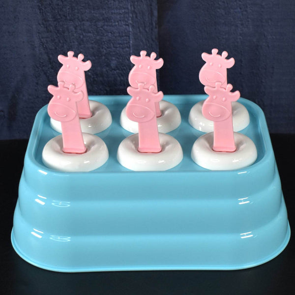 6 Cavity sicle Molds Plastic Giraffe shape Ice Moulds (1 Pc) - dailyneed.life