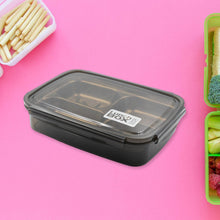 Black Transparent 4 Compartment Lunch Box for Kids and adults, Stainless Steel Lunch Box with 4 Compartments For Office, Travel, School, Home - dailyneed.life