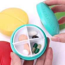 Portable Round Shape 4 Compartments Pill Box (1 Pc / With Brown Box) - dailyneed.life