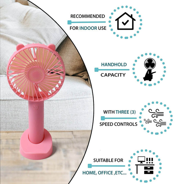 Portable Classic Hand Fan - 3-Speed Table Fan for Personal Desk, Suitable for Office, School, and Home Use (Battery Not Included) - dailyneed.life
