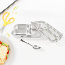 3 Compartment Transparent Stainless Steel Lunch Box for Kids - dailyneed.life