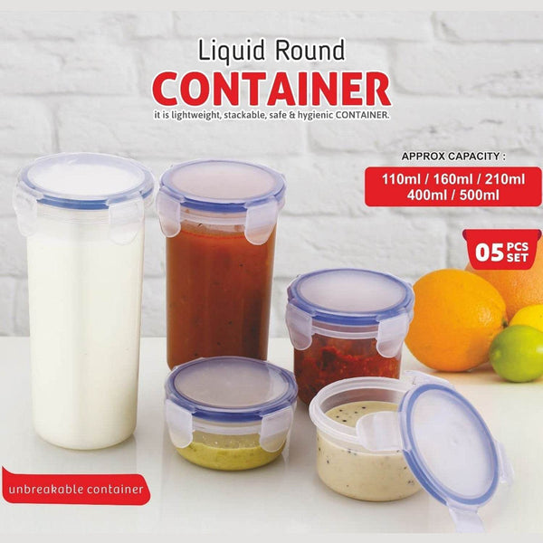 Plastic Liquid Round Airtight Food Storage Container with Leak Proof Locking Lid - dailyneed.life