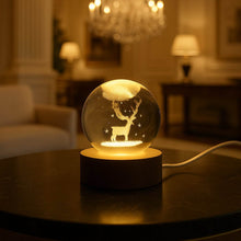 Crystal Ball Night Light Glass Ball Night Lamp with Wood Base - dailyneed.life