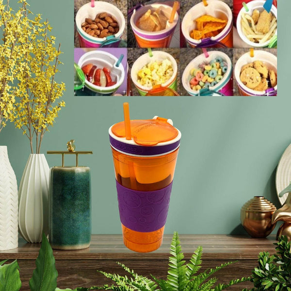 2 in 1 Snack & Drink Snackeez Travel Cup in One Container (1pc) - dailyneed.life