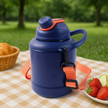 Sports Vacuum Bottle with Shoulder Strap 1 Pc Stylish Mix Design & Size - dailyneed.life