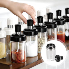 Transparent Glass Storage Jar with Built-in Spoon Approx 250ml - dailyneed.life