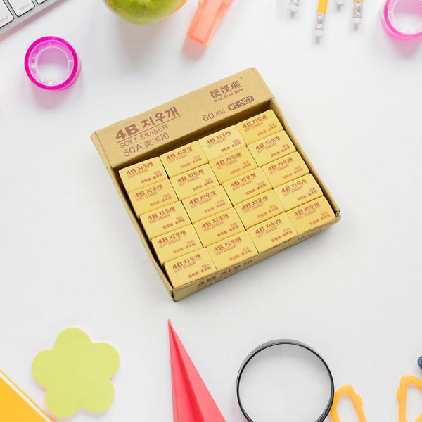 Pencil Eraser Professional 4B Drawing Eraser Art Soft Eraser for School Office (60 Pc Pack) - dailyneed.life