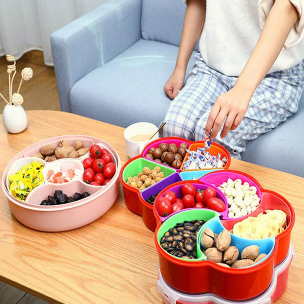 5Compartments Party Food Storage Snack Nuts Box For Peanuts Fruits and Candy Box For Home & Kitchen Use - dailyneed.life