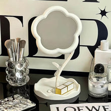 Flower-Shaped Makeup Mirror, Rotatable Makeup Mirror with Tray Table Vanity - dailyneed.life