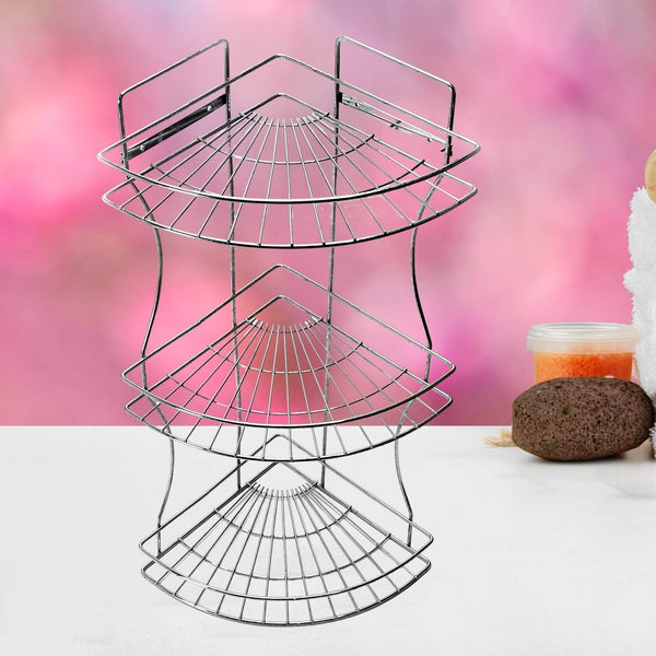 Multipurpose Stainless Steel Multi- 3 Tier Corner Storage Rack - dailyneed.life