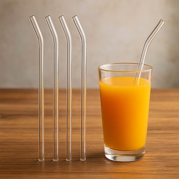 Reusable Glass Straws Clear Glass Drinking Straw 5Pc - dailyneed.life