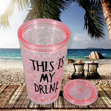 Plastic Creative Cold Drink Cup, Reusable Tea Coffee Tumbler with Lid and Straw, Double Wall Plastic Drinking Sport Bottle, Travel Tumbler - dailyneed.life