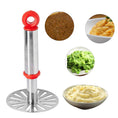 Ganesh Potato / Pav Bhaji Masher with Plastic Handle, Silver & Plastic - Oval Pav Masher, Potato 1-Piece, Smasher Handle, Multicolor - dailyneed.life