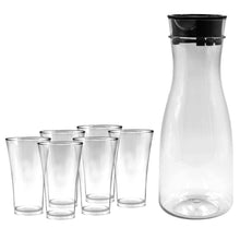 Transparent Unbreakable Water Juicy Jug and 6 Pcs. Glass Combo Set for Dining Table Office Restaurant Pitcher - dailyneed.life