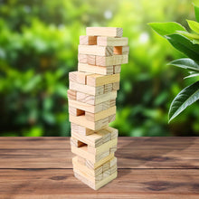 Wooden Tumbling Stacking Tower Game, Zenga tower (48 Pcs Blocks 2 Dices) - dailyneed.life
