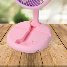 USB Rechargeable Portable Fan With LED Light Heavy Duty & Foldable Fan With Charging Port Home, Outdoor, Temple - dailyneed.life