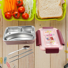 Food‑Safe Materials Kids Lunch Box With steel Spoon & chopsticks Compartment is Designed Made of 304 Stainless Steel Easy to Clean for School for Camping for Work for Home, Office - dailyneed.life
