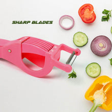 Plastic 2 in 1 Vegetable & Fruit Multi Cutter 5 Blade Vegetable Cutter with Peeler (1 Pc / Multicolor) - dailyneed.life