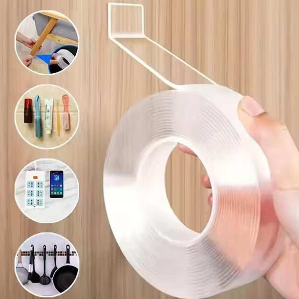 Sticky Double Sided Tape Washable Adhesive Tape Reusable (Thin / 6.5×3 Cm / 1 Pc) - dailyneed.life