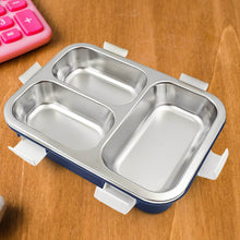 3 Compartment Transparent Stainless Steel Lunch Box for Kids, Tiffin Box, Lunch Box, Lunch Box for Kids, Insulated Lunch Box, Lunch Box for Office Women and Men, Stainless Steel Tiffin Box for Boys, Girls, School Office (Multi Color) - dailyneed.life
